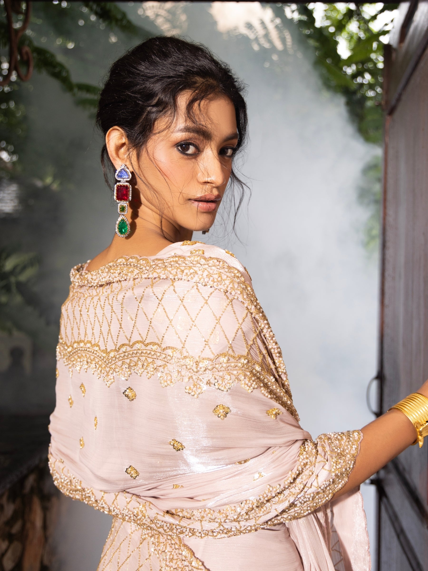 Champagne Bloom Saree