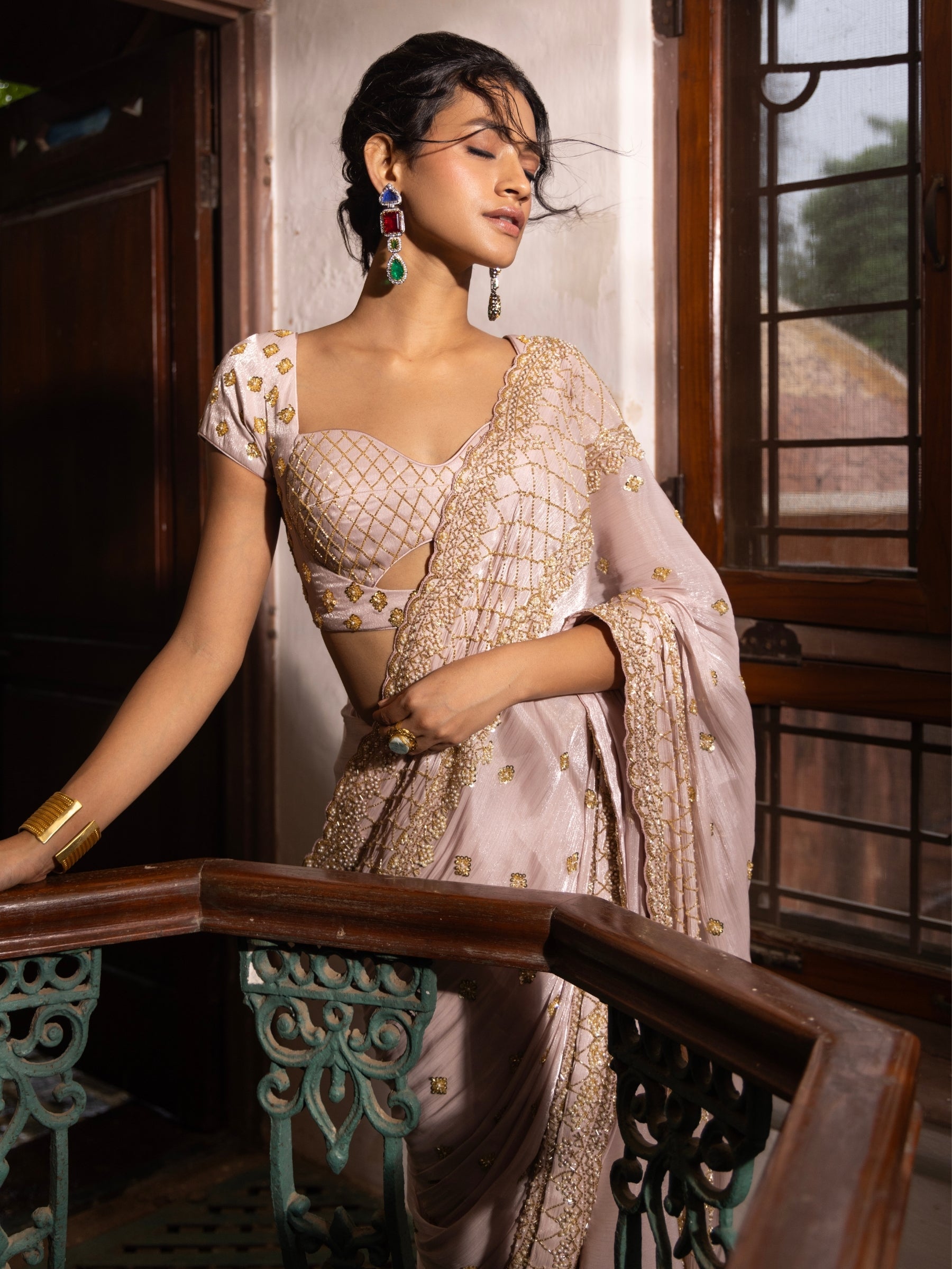 Champagne Bloom Saree