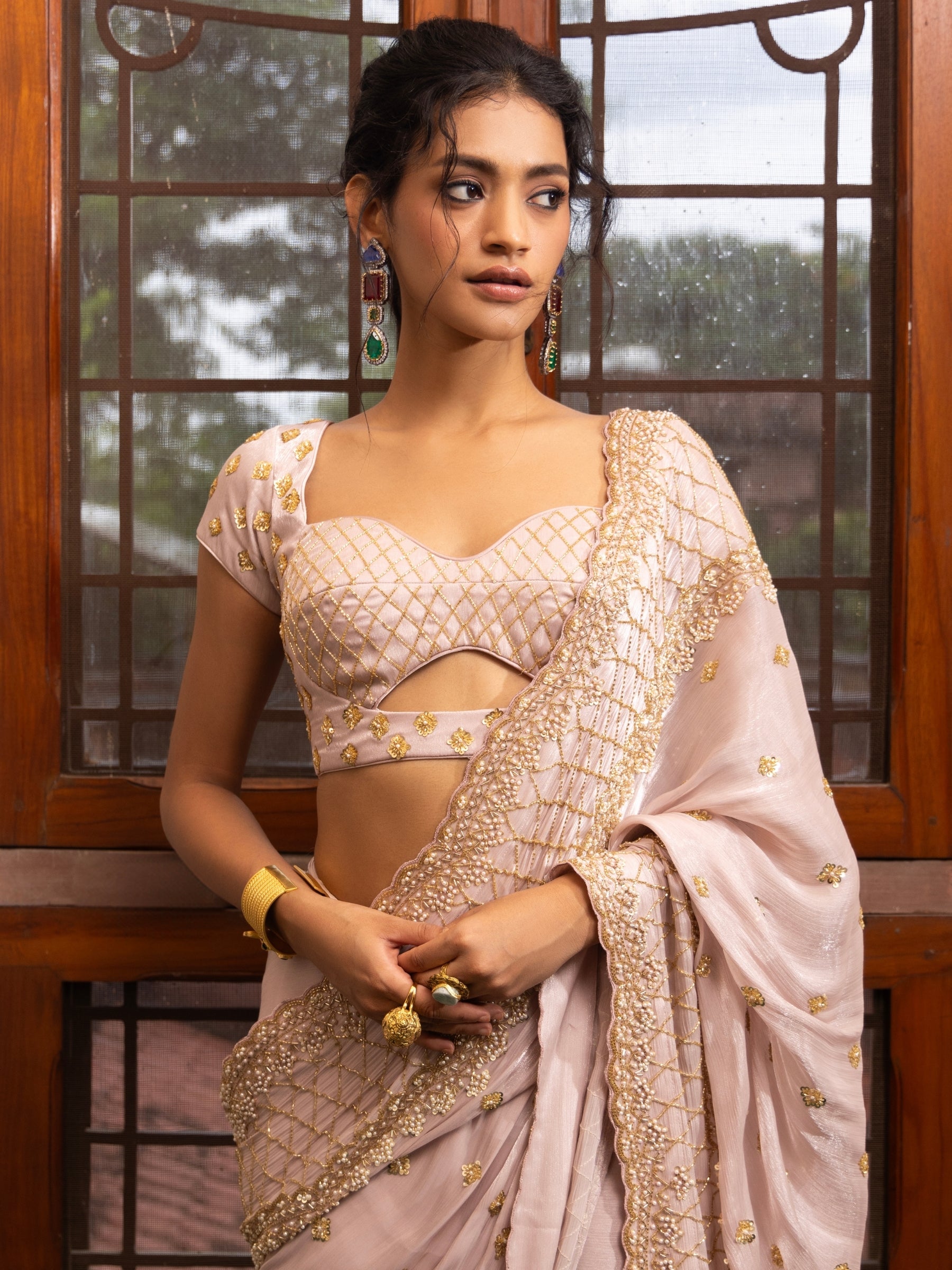 Champagne Bloom Saree