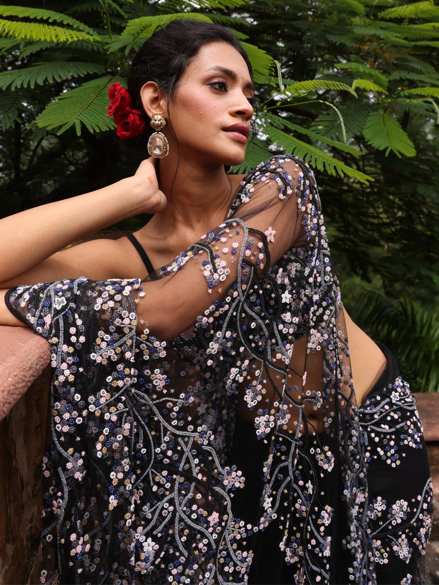 Noir Petal Saree