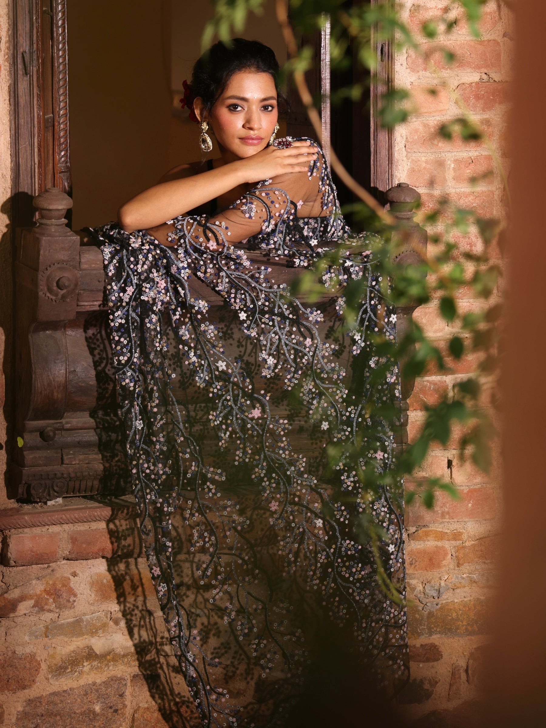Noir Petal Saree
