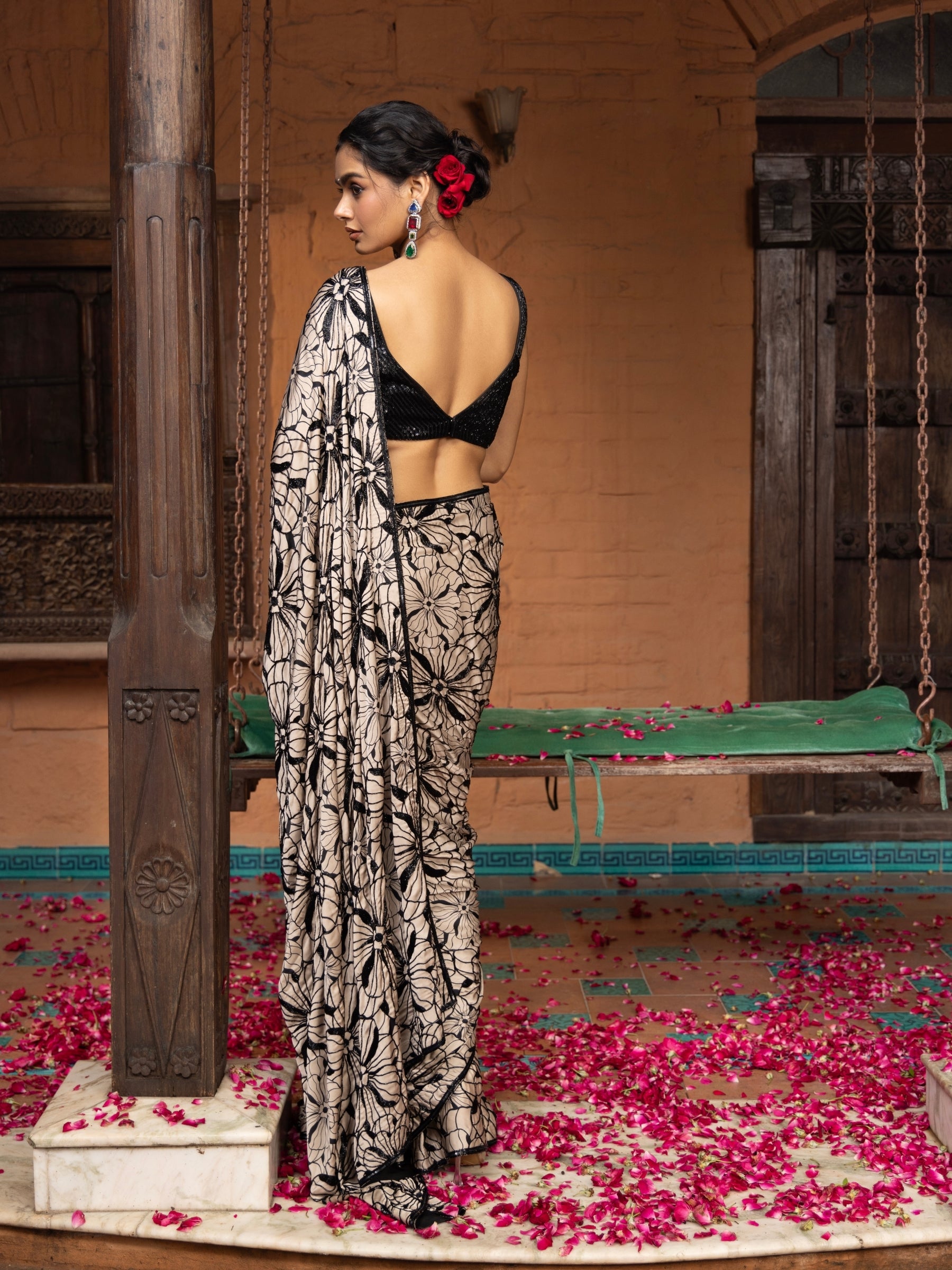 Florence Script Saree