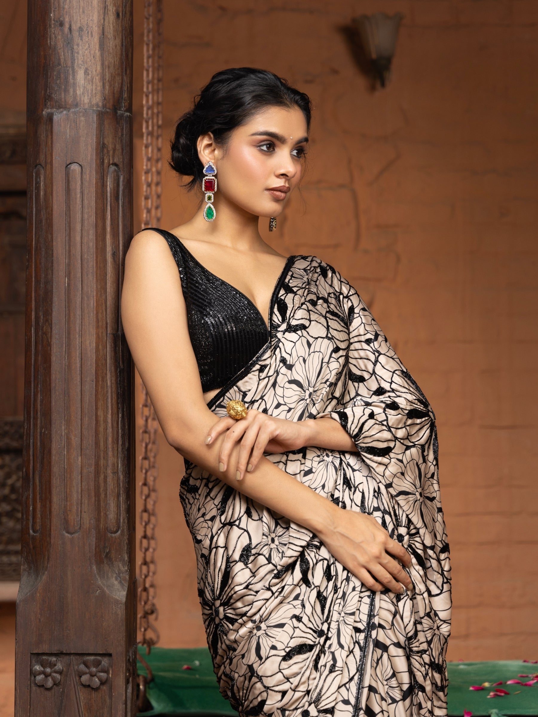 Florence Script Saree