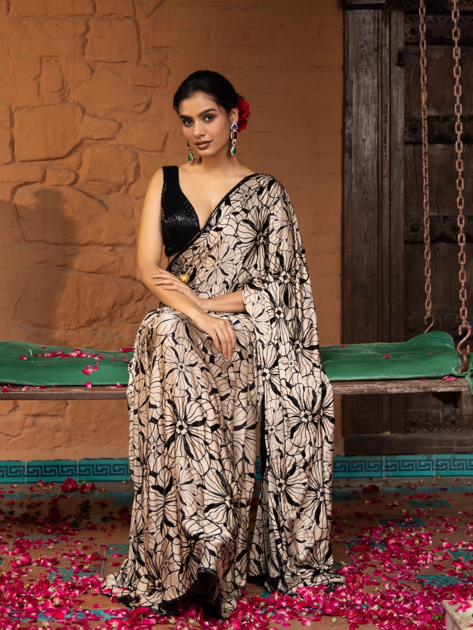 Florence Script Saree