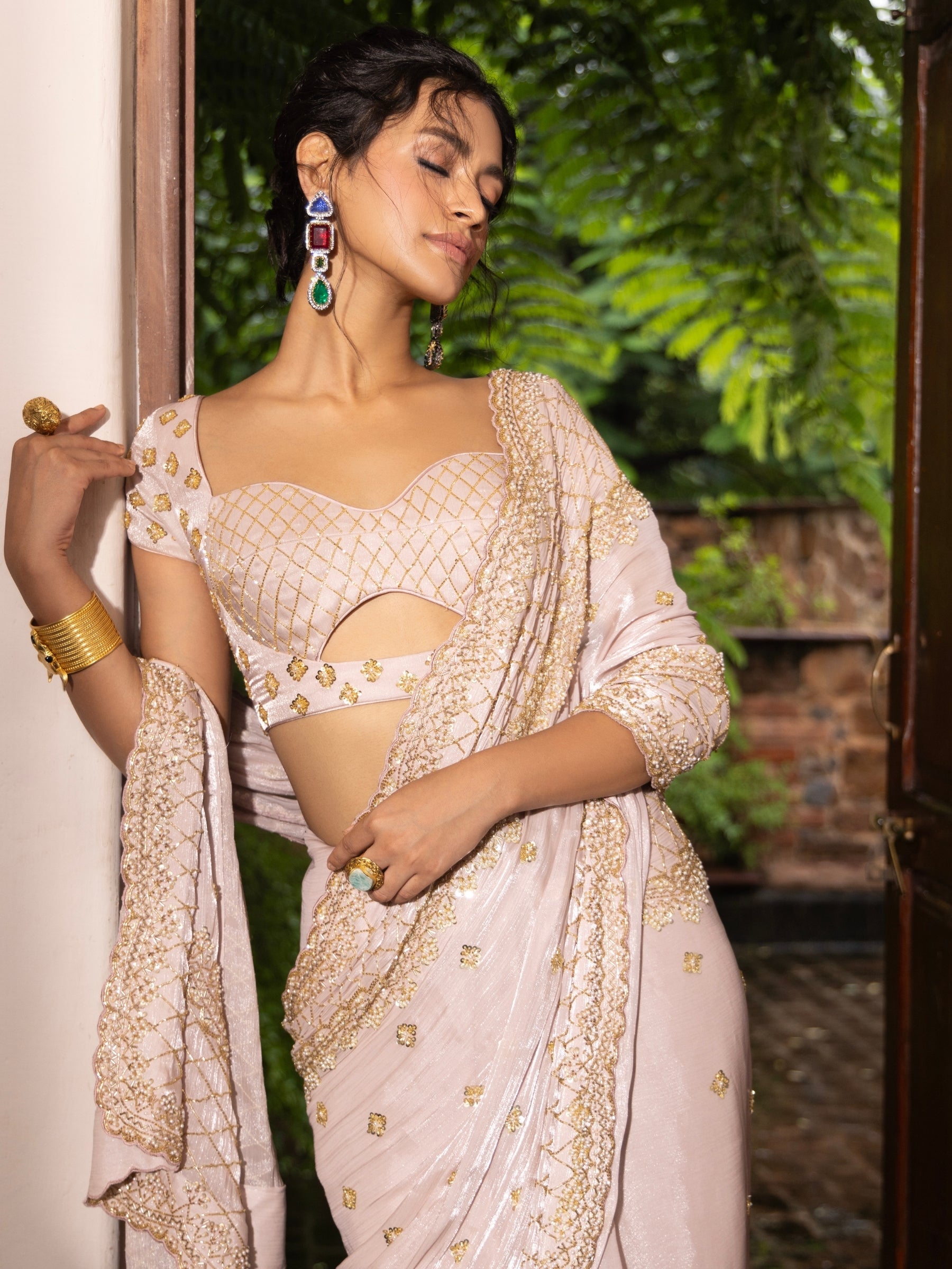 Champagne Bloom Saree