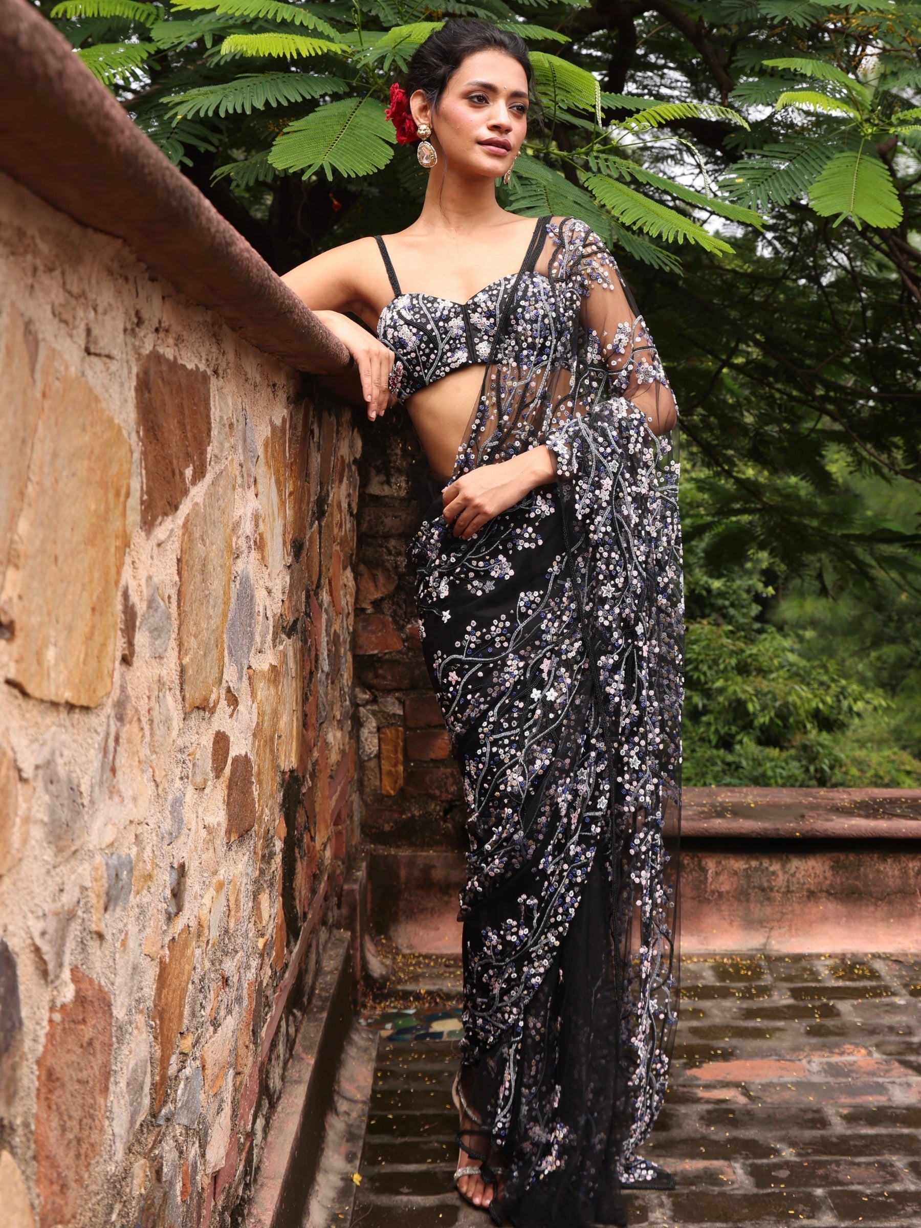 Noir Petal Saree