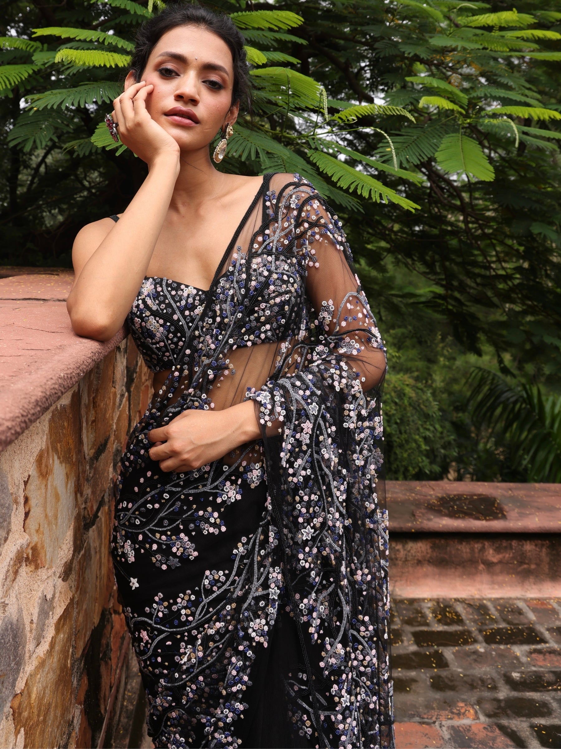 Noir Petal Saree