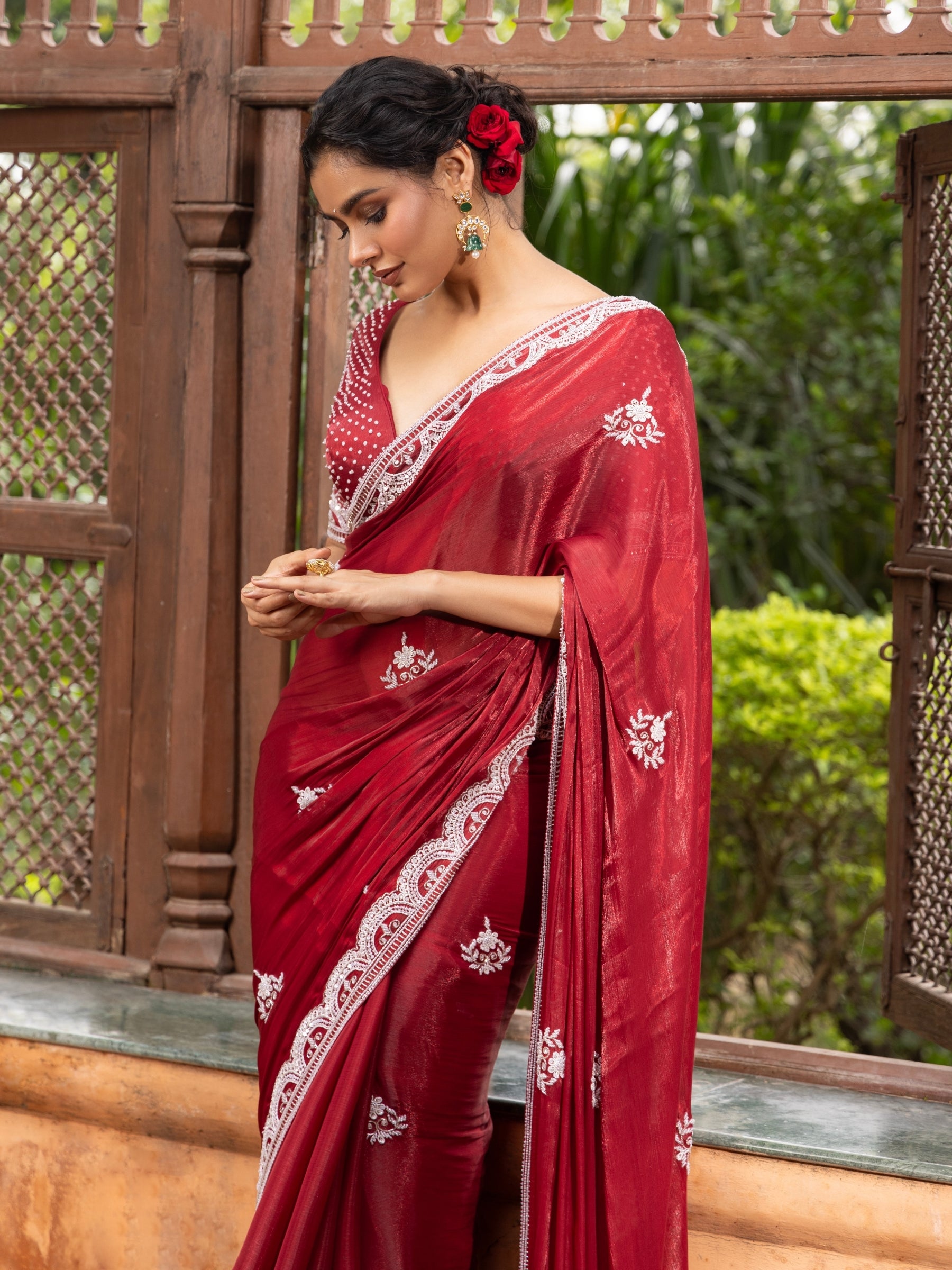 Rose Ember Saree