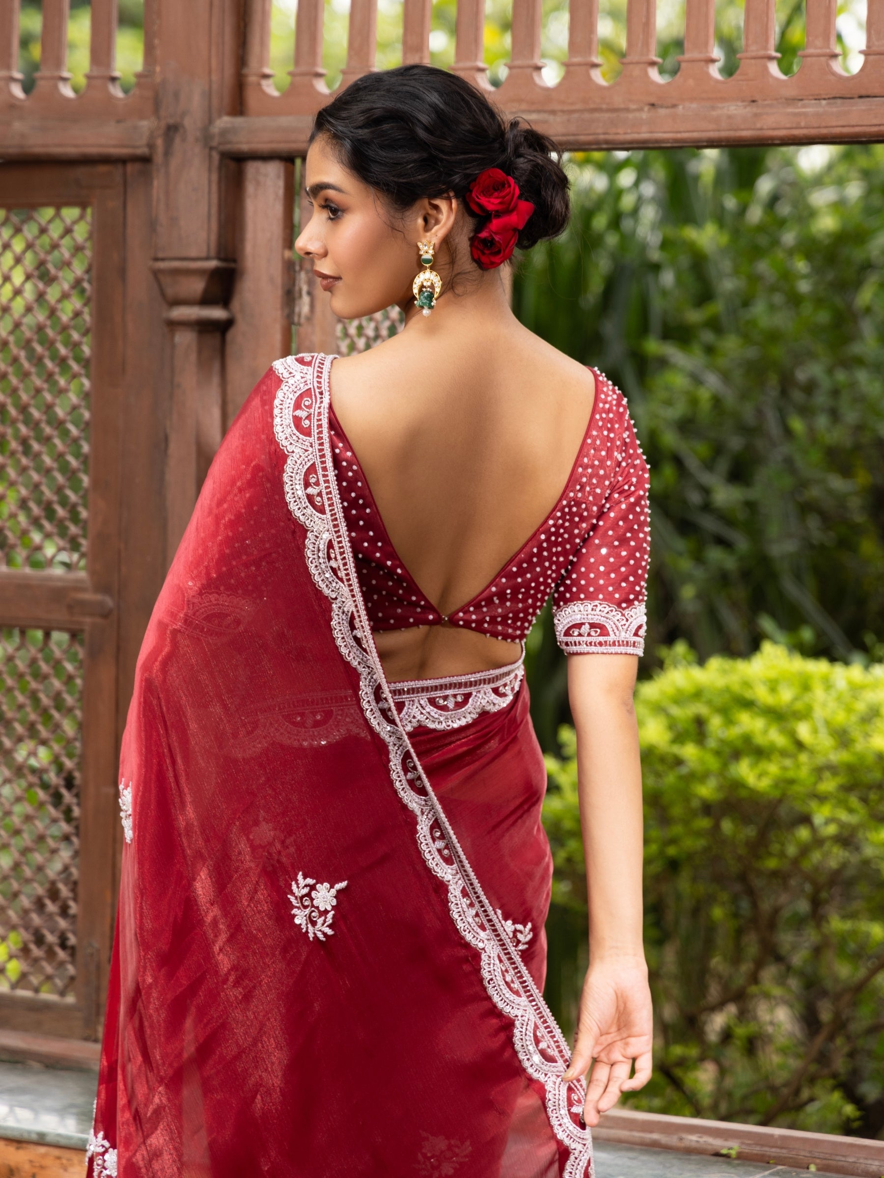 Rose Ember Saree