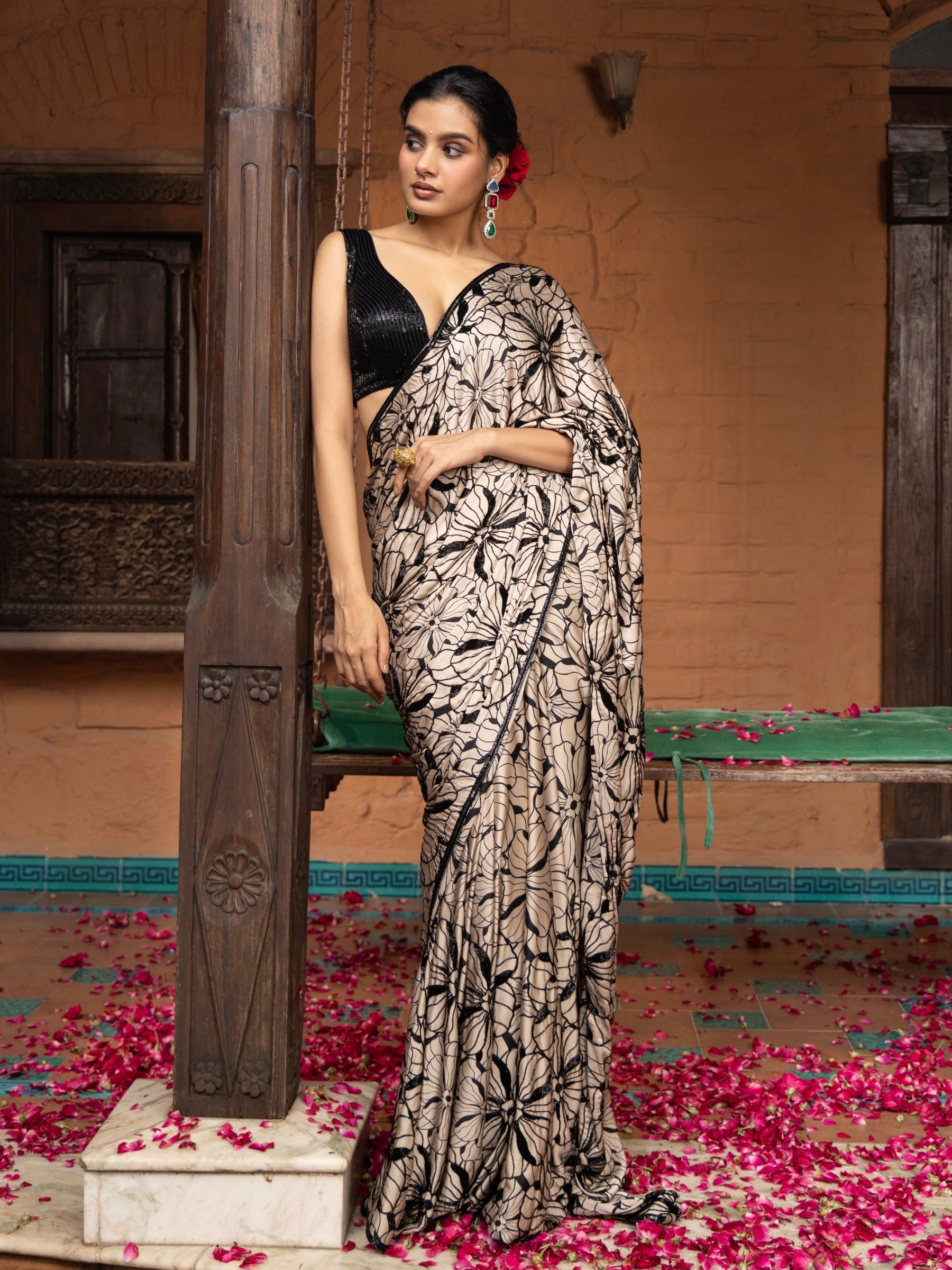 Florence Script Saree