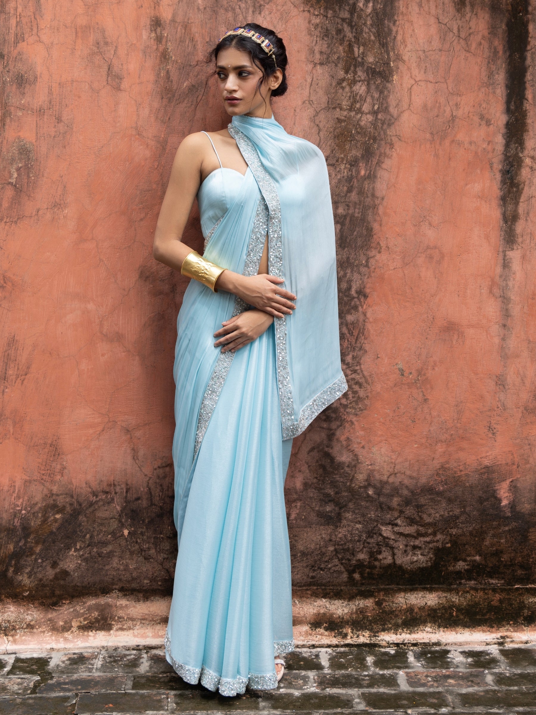 Azure Veil Saree