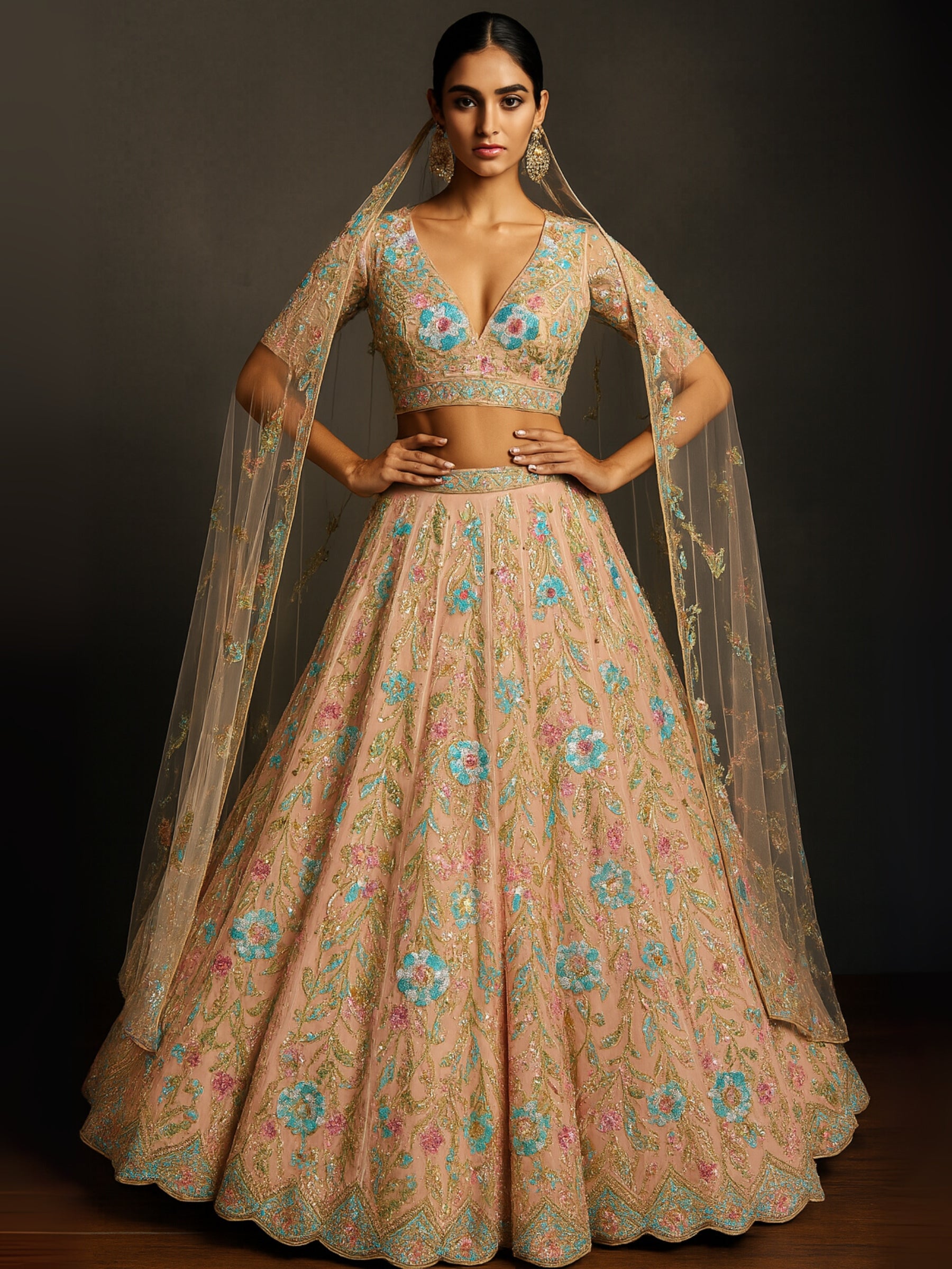 Pink Fleur Lehenga